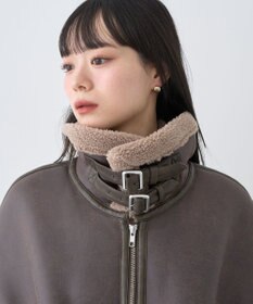 earth music&ecology フェイクムートンジャケット