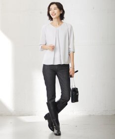 J.PRESS LADIES ストレッチジョーゼット Vネック カットソー