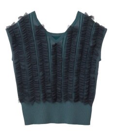 YECCA VECCA 2wayチュールフリルニット