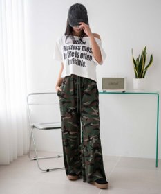 WEGO グラフィックオフショルショートT