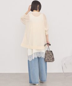 AMERICAN HOLIC メタルボタンシアーVネックカーディガン