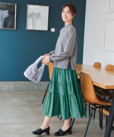 Tiaclasse 【洗える】配色ニットトップスプルオーバー