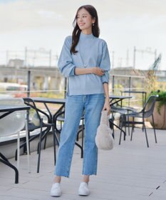 Tiaclasse 【洗える】配色ニットトップスプルオーバー