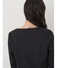 earth music&ecology チェーンリブクルーネックプルオーバー