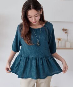 Tiaclasse 【洗える】楊柳ドットギャザーブラウス