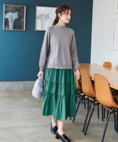 Tiaclasse 【洗える】配色ニットトップスプルオーバー