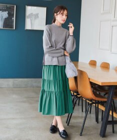 Tiaclasse 【洗える】配色ニットトップスプルオーバー