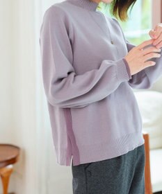 Tiaclasse 【洗える】配色ニットトップスプルオーバー