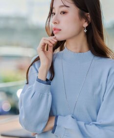 Tiaclasse 【洗える】配色ニットトップスプルオーバー