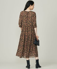 自由区 S ジオメトリックレトロプリント ワンピース