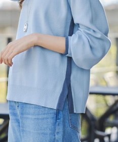 Tiaclasse 【洗える】配色ニットトップスプルオーバー