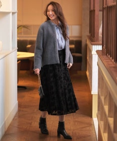 ANY SIS 【2SET】フェザー ニット × フロッキー スカート