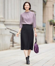 J.PRESS LADIES L チェックプリント スリットフリルネック カットソー