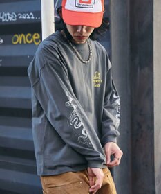 WEGO 【ユニセックス着用ITEM/MLサイズ展開】ヴィンテージライクグラフィックT（LS）