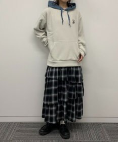 WEGO 【ユニセックス着用ITEM】ワッフルフリースOP刺繍プルパーカー