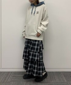 WEGO 【ユニセックス着用ITEM】ワッフルフリースOP刺繍プルパーカー