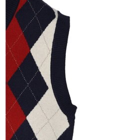 earth music&ecology アーガイルニットベスト