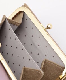 UNBILLION ペルケ perche トリミング配色外ガマ二つ折り財布