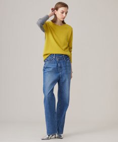 ICB 【CLASSY.1月号掲載・前後着用可能】ピュアカシミヤ バイカラーニット