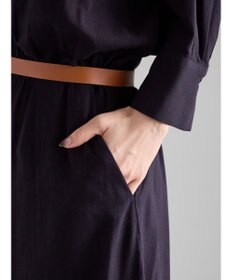 Te chichi ベルト付きレーヨンリネンシャツワンピース