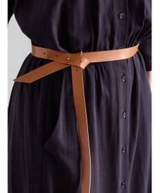 Te chichi ベルト付きレーヨンリネンシャツワンピース