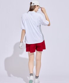 PW CIRCULUS 【WOMEN】パフスリーブメッシュコンビ モックネックT ゴルフウェア レディース