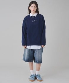WEGO 【ユニセックス着用ITEM/SMLサイズ展開】アクセ付きワンポイントニットプルオーバー