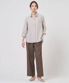 J.PRESS LADIES L 麻シェルドライ ワイド ストレート パンツ