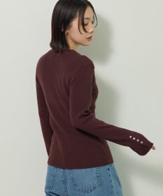 Green Parks もちやわ袖口釦リブニットプルオーバー