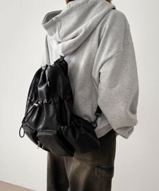 WEGO 【ユニセックス着用ITEM】2ポケットPUドロストナップサック