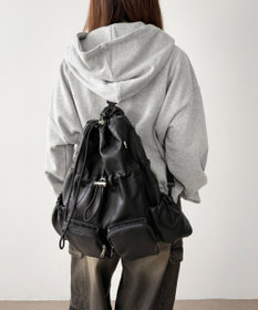 WEGO 【ユニセックス着用ITEM】2ポケットPUドロストナップサック