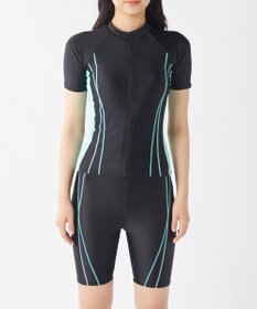 OP／FILA 半袖フルジップフィットネス水着