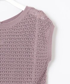 Feroux 【洗える】透かし編みニット ワンピース