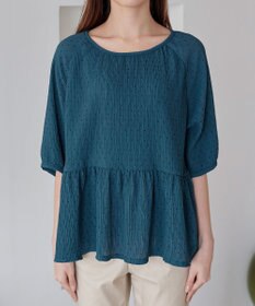 Tiaclasse 【洗える】楊柳ドットギャザーブラウス