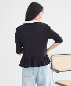 earth music&ecology ダブル衿ペプラムプルオーバー