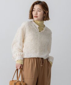 23区 L 【洗える】シアーカットジャカード ブラウス