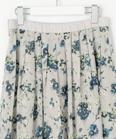 自由区 L 【洗える】オータムダリアプリント スカート