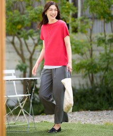 ANY 【接触冷感/UVカット/抗菌防臭/手洗い可/アンチピリング】ファンクションフレンチスリーブニット