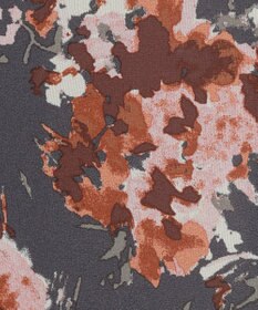 自由区 L 【洗える】オータムダリアプリント スカート