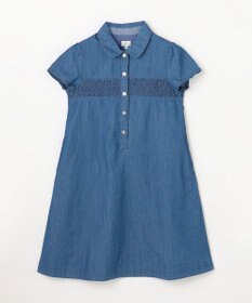 組曲 KIDS 【150-160㎝】 フラワーボタンデニムワンピース