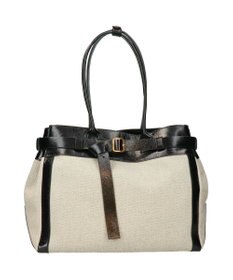 INTER-CHAUSSURES 【CHRISTIAN VILLA】レザーハンドルキャンバストート