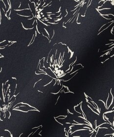 J.PRESS LADIES L 【洗える】ラインフラワープリント ワイドパンツ