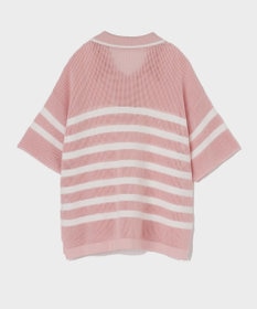 GRACE CONTINENTAL ワッフルボーダートップ