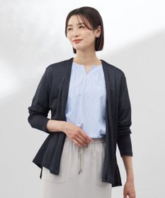J.PRESS LADIES L 【洗える】ミラノ風天竺シアー カーディガン