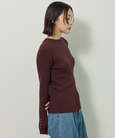 Green Parks もちやわ袖口釦リブニットプルオーバー