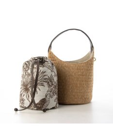 UNBILLION cachecache ジャガード巾着付きポリプロピレンバケツバッグ