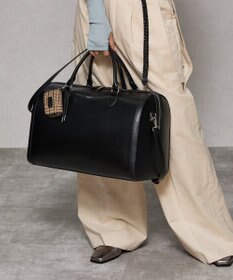 style code 【Ungrid/アングリッド】ケースチャーム付 チェックコンビキャリーオントラベルボストンバッグ