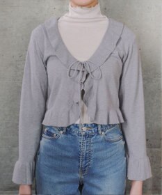 Tiaclasse フリルリボンカーディガン