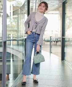 Tiaclasse フリルリボンカーディガン