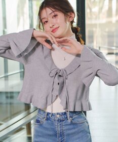 Tiaclasse フリルリボンカーディガン